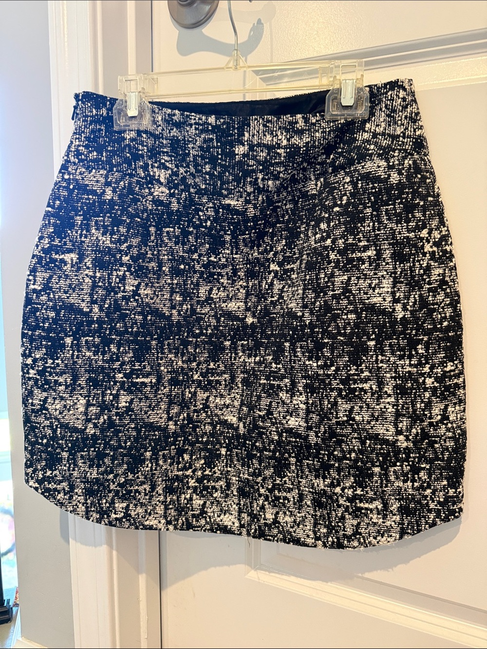 Banana Republic Black and White Tweed Midi Skirt